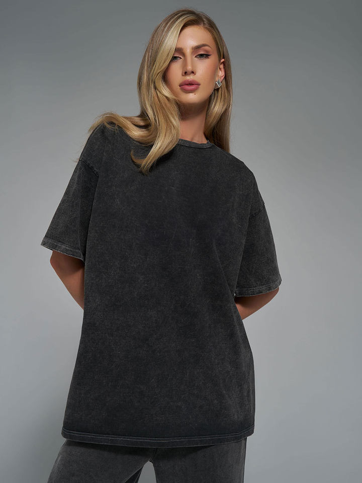 Áo thun nam tay ngắn cổ tròn cotton giặt mềm phong cách Âu Mỹ — Màu cà phê, Màu mơ, Màu tím, Màu xanh lam chi tiết 20