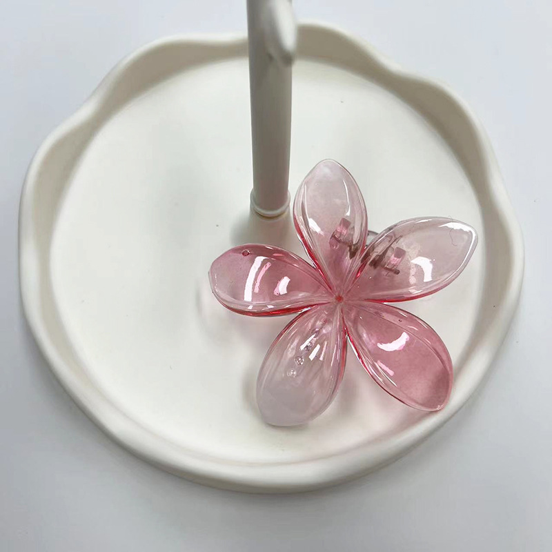 8.5cm 투명 사이드 클립 로즈 레드