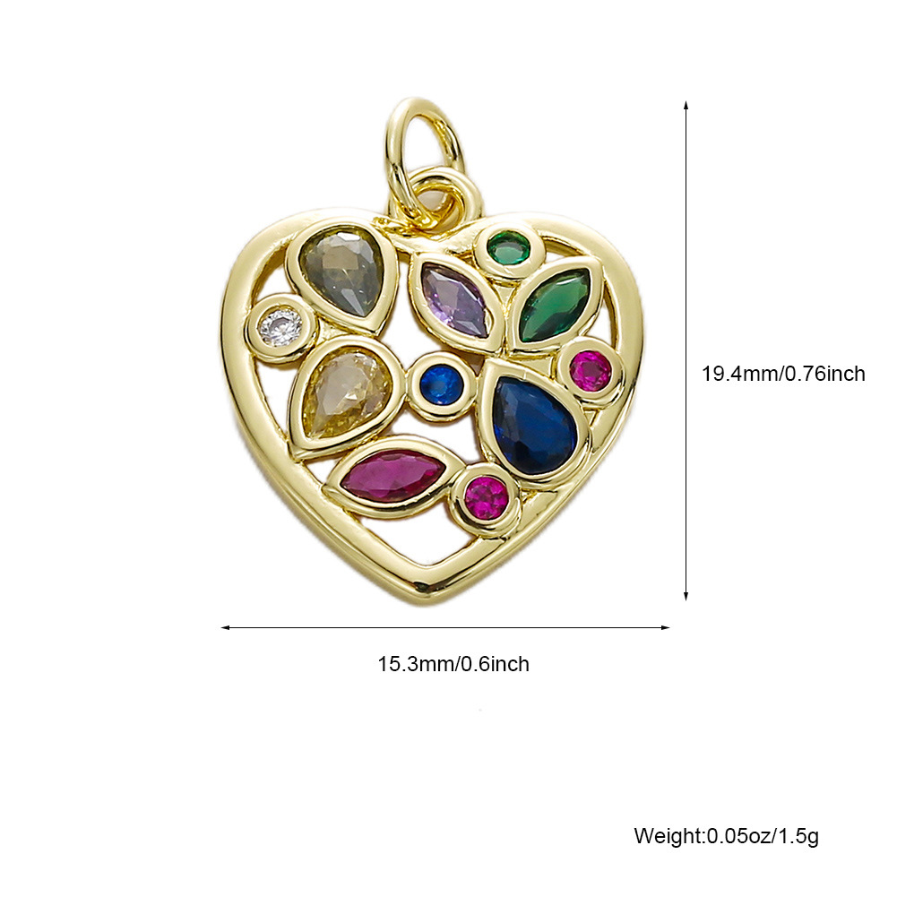 3g Weight Pendant Jewelry Making Type Zircon Inlay Material DIY Jewelry Accessories Classification 1 Piece Quantity Copper Material Devil's Eye, Heart Shape Pattern All Seasons Season Plating Design Classic Style Style 1 Piece Copper Zircon Devil's Eye Heart Shape Pendant DIY Jewelry Accessories 5