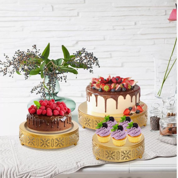 Estantes de pastel de hierro forjado transfronterizos de pie alto para bodas europeas props plato de pastel redondo bandeja de frutas bandeja de aperitivos