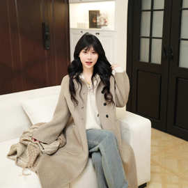 双面呢羊毛大衣小个子休闲韩系气质百搭春秋冬中长款宽松反季清仓