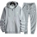 Gray zipper suit white