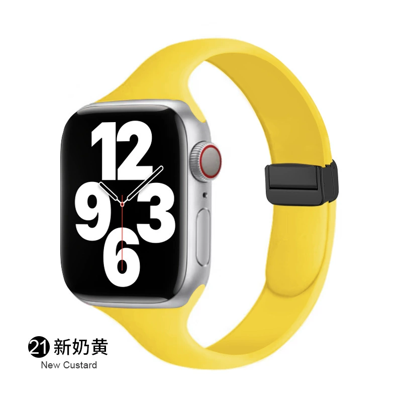 Совместимый ремешок Apple Watch всей линейки, можно использовать 14 мм магнитную складную застежку, силиконовый ремешок для маленькой талии Apple