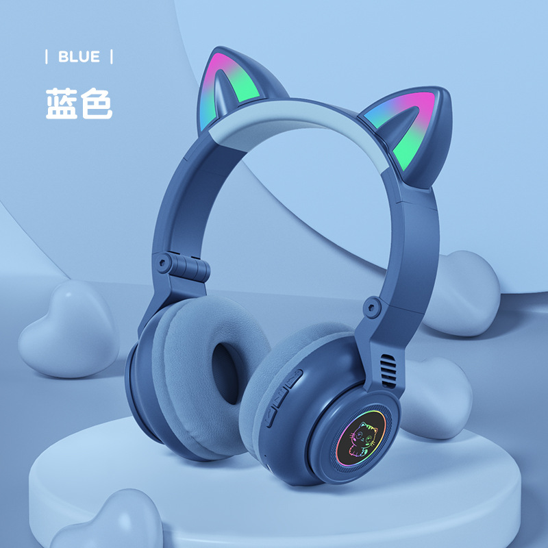Nuevo lindo macaron gato oído auricular Bluetooth inalámbrico juego de deportes auriculares para Android Apple