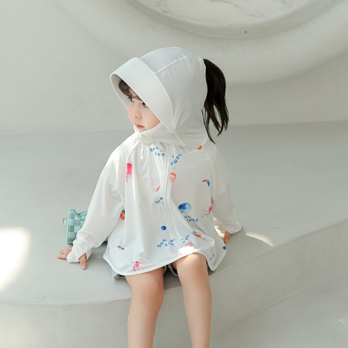  New Unisex Children's Ice Silk Sun Protective Shirt, Super Thin Breathable UV Blocking Skin Clothing Wholesale, One Piece Shipping