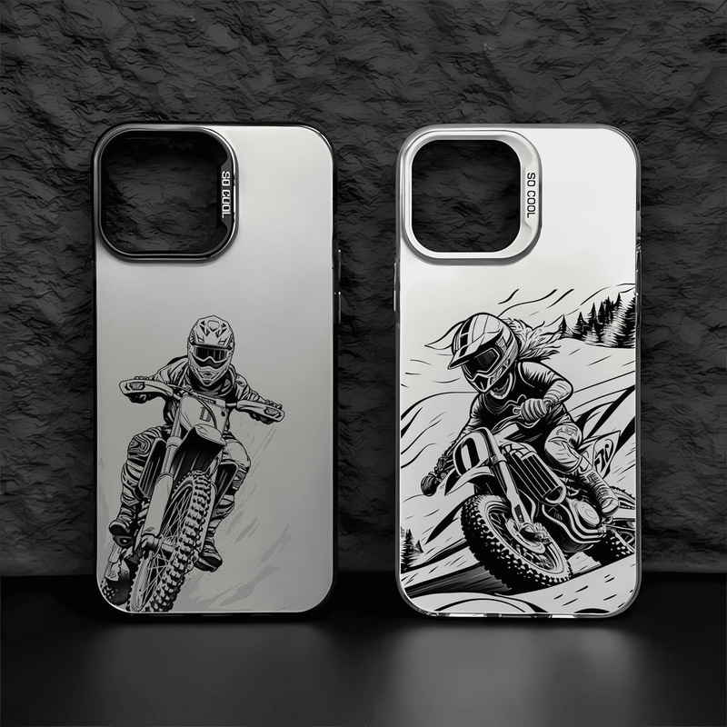 Motorcycle rider iPhone16Pro phone case 15/14/13 laser 12 apple 11XsMax/Plus tide x