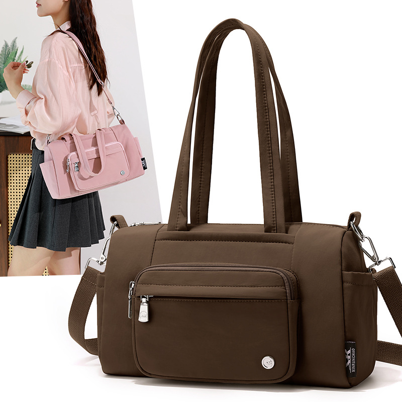 Foreign Trade 2026 New Model Simple Travel Large-Capacity Shoulder Bag for Women Casual Waterproof Nylon Cloth Handbag Crossbody Bag