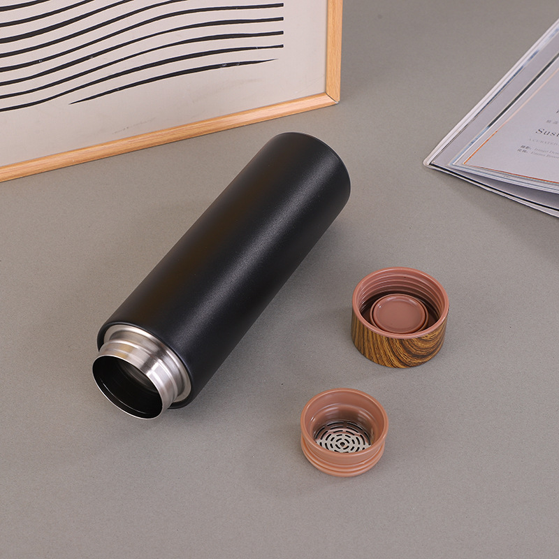 Red explosiva madera taza de aislamiento 304 acero inoxidable regalo de negocios taza de agua creativa taza portátil