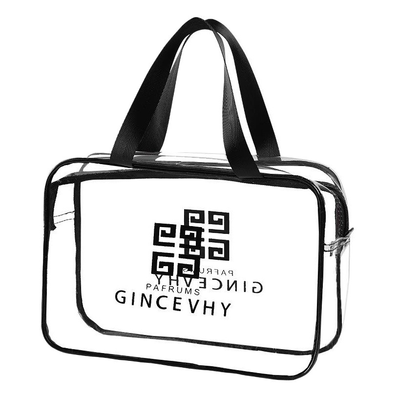 Bolsa de cosméticos de PVC transparente portátil de gran capacidad a prueba de agua bolsa de almacenamiento de cosméticos bolsa de almacenamiento de lavado de viaje portátil