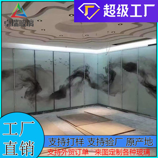 Manufacturer Supplies Tempered Laminated Glass with Artistic Landscape Paintings for Hotel Screens and Shower Rooms, Offering Three-Dimensional Light Transmission Upon Request