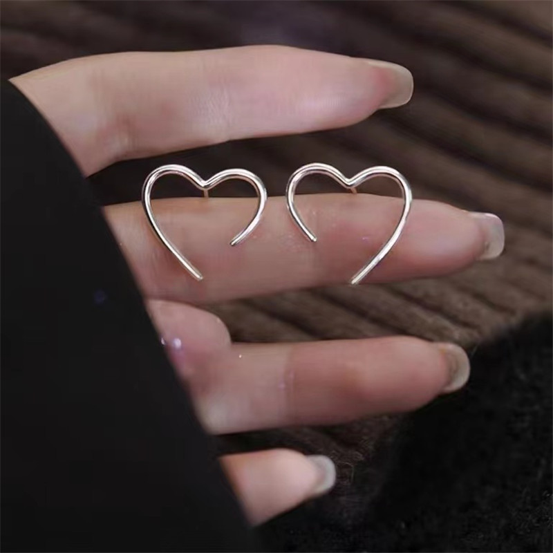 Heart Shape Pattern 1 Pair Cute Sweet Heart Shape Plating Alloy Ear Studs