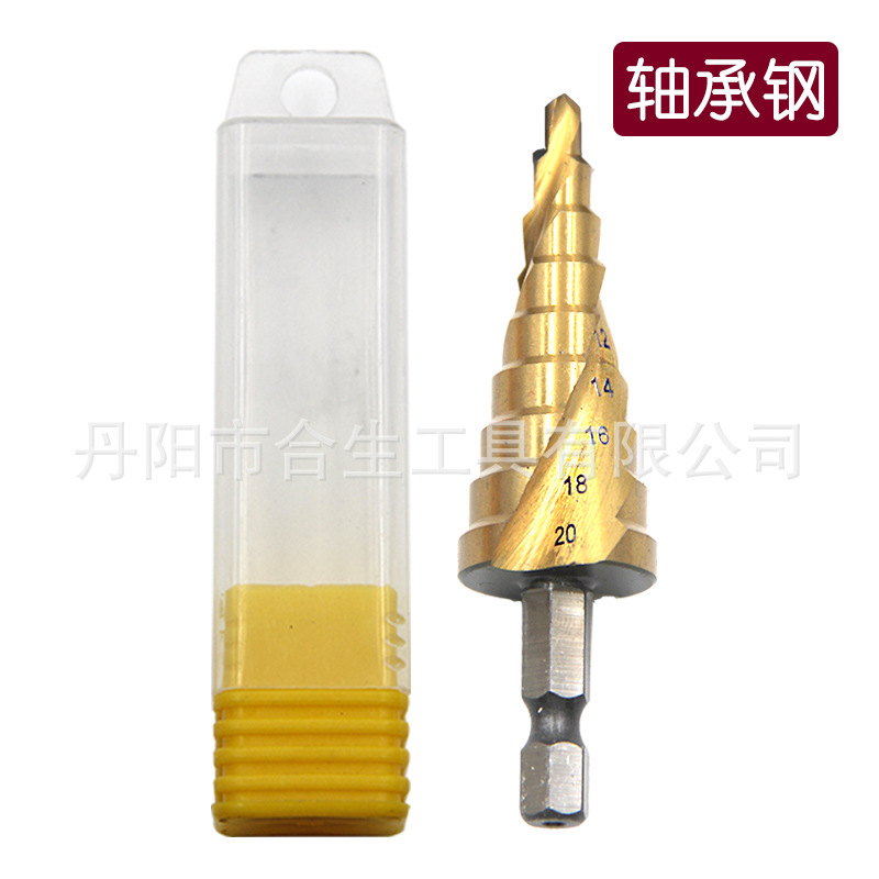 Cross-border 3 piezas mango hexagonal ranura en espiral de titanio plateado 4-12/4-20/4-32 paso taladro traje taladro eléctrico transfronterizo