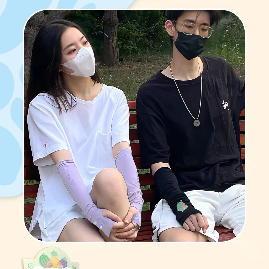 Adult Fruit Language Sunscreen Ice Sleeve Ice Silk Sunscreen Sleeve Ice Sleeve Sun Protection Women Ice Thin Sleeve Outdoor Sports Ice Sleeve Supply