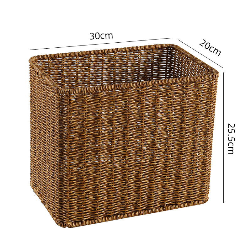 Cesta de almacenamiento de tela de caña imitación ropa sucia juguetes bocadillos cesta de almacenamiento de artículos de bambú tejido casero sala de estar gabinete de televisión escritorio completo