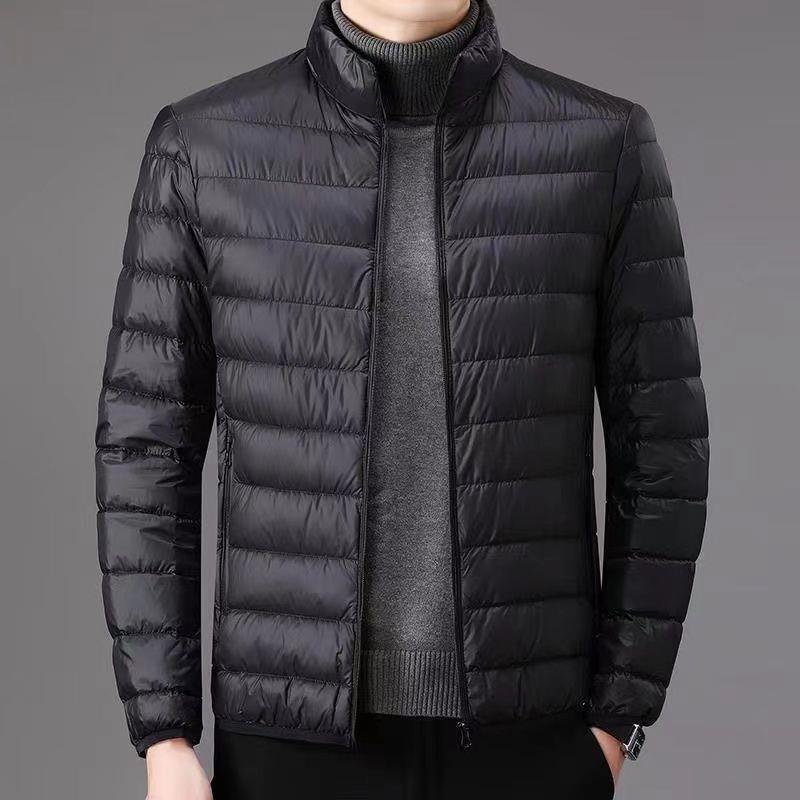 冬季轻薄款羽绒棉服男短款大码休闲立领保暖上衣爸爸男装棉衣外套