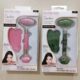 Resin Roller massage wheel Jade push massage instrument face jade roller massager set with scraping plate