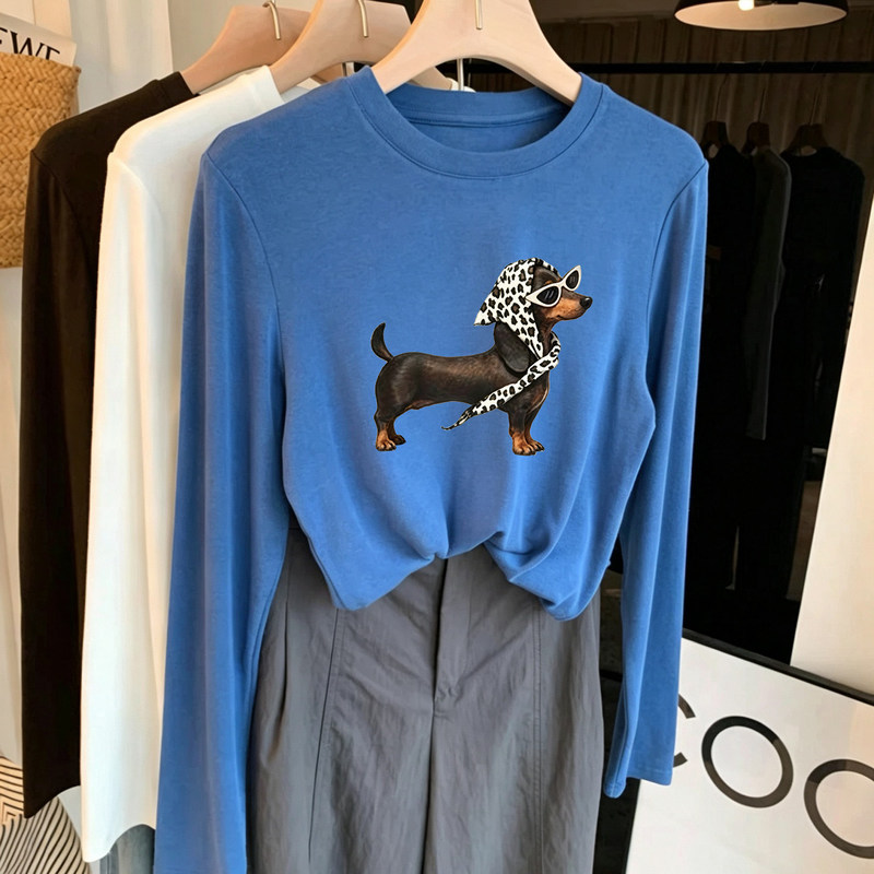 2026 Autumn New Long-Sleeve T-Shirt for Women, Korean Style, Simple, Fashionable, Casual, Printed, Soft and Comfortable Base Layer Top 2026 Autumn New Long-Sleeve T-Shirt for Women, Korean Style, Simple, Fashionable, Casual, Printed, Soft and Comfortable Base Layer Top