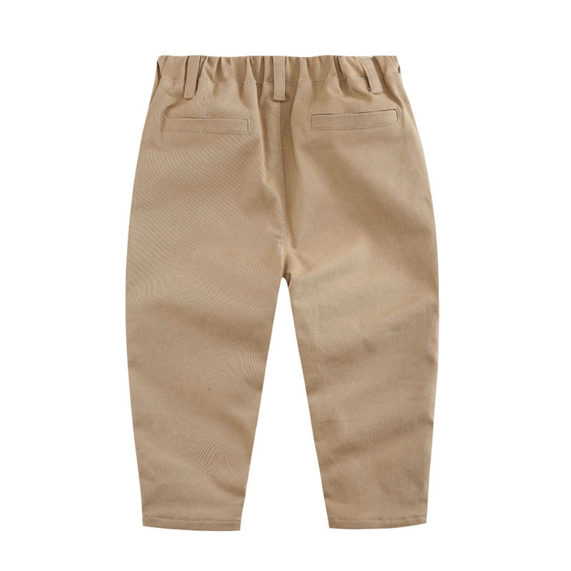 Fashion Solid Color Elastic Waist 100% Cotton Boys Pants display picture 10