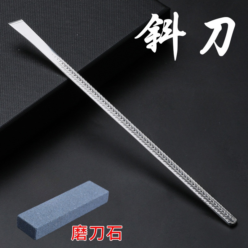 Cuchillo inclinado herramientas de pinza de uñas grises cuchillo de pedicura profesional cuchillo de excavación cuchillo de ojo de gallina para recoger la zanja de uñas conjunto de uña incrustada una sola pieza