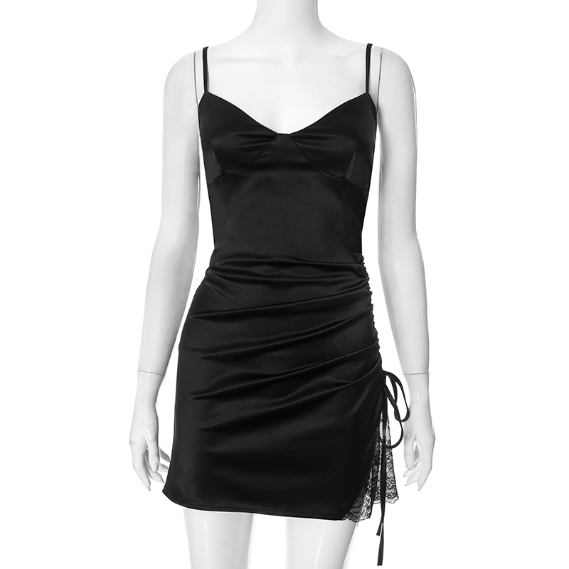 Spring Women Clothing Sexy Patchwork Lace Little Black Dress with Suspenders Dress 8 Spring Women Clothing Sexy Patchwork Lace Little Black Dress with Suspenders Dress