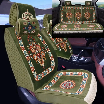 Surrounded Four Seasons Universal Pure – Wool pad - a-set-of-five-seats-for-the-whole-car-dark-green