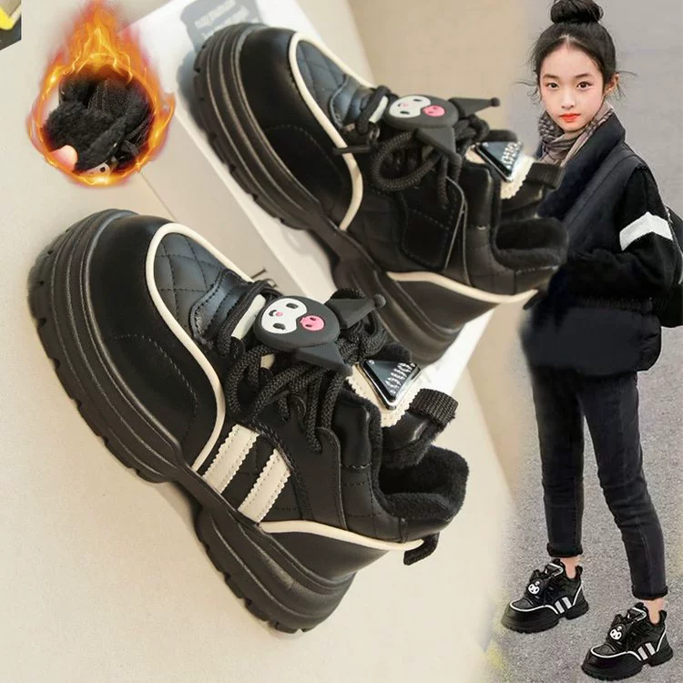 Спортивная обувь для девочек 2024 новый детский папа плюс бархатная мягкая подошва для мальчиков зимой