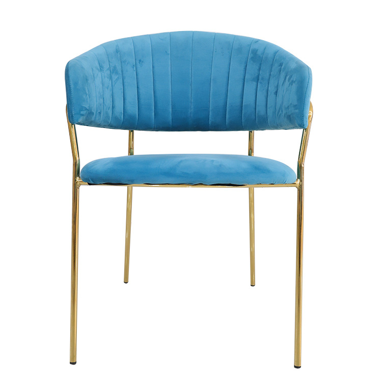 Silla de comedor de exportación simple sillón italiano de lujo ligero silla de respaldo silla de comedor de terciopelo