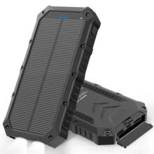 亚马逊跨境爆款太阳能充电宝10000毫安防水双大灯手机移动电源