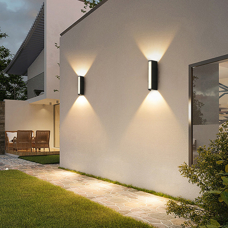 ABS lámpara de pared exterior moderna y simple lámpara de patio impermeable iluminación LED lámpara de pared exterior pared del balcón