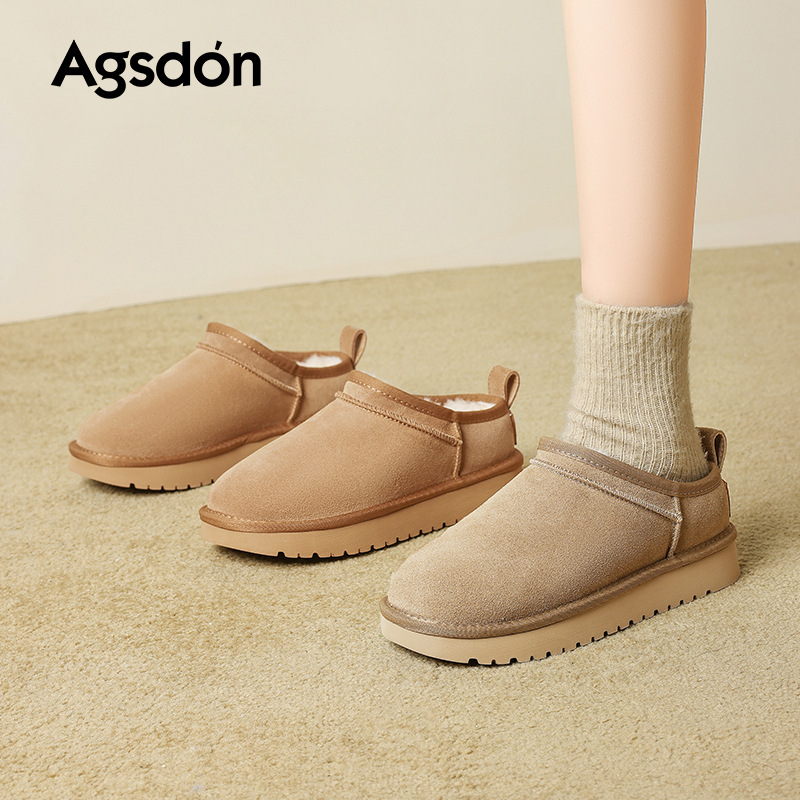 Botas de nieve de fondo grueso para mujeres 2025, nuevos zapatos de algodón de invierno gruesos con un pedazo de pan