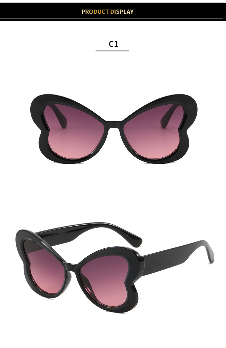 40g Weight Full Frame Glasses Structure Sunglasses Classification Ac, UV400 Protection Lens Material Butterfly Frame Glasses Style Daily, Street Occasion Butterfly Pattern Women's Gender Sweet, Streetwear Style Blue Color Sweet Streetwear Butterfly Ac UV400 Protection Butterfly Frame Full Frame Women's Sunglasses 5