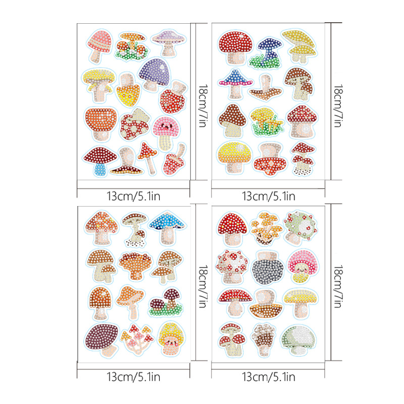 Venta caliente de dibujos animados alpaca diamante pintura gratis pegatinas DIY pegatinas ladrillo pintura pared pegatinas niños hechos a mano pegatinas ronda diamante