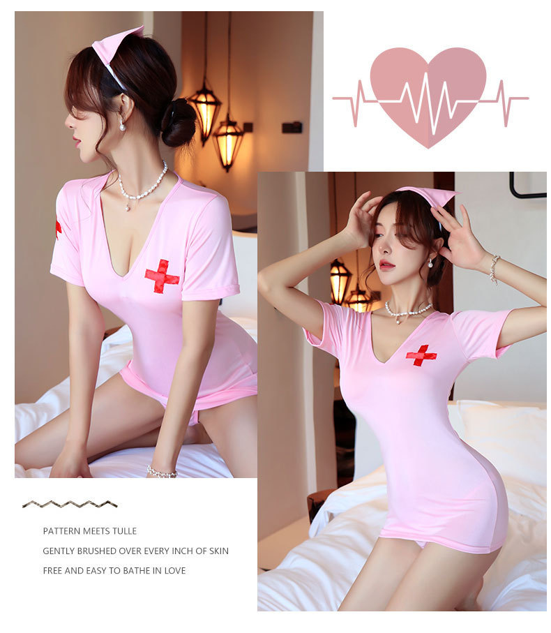 Lange Nacht Sexy Unterwäsche Weibliche Rollenspiele Sexy Rock Weibliche Krankenschwester Uniform Versuchung Anzug Außenhandel 1406_voghion.com