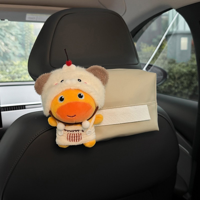 Car-mounted tissue box, hanging tissue bag for car, headrest tissue box for car, front and rear row decoration, authentic Lulu cute