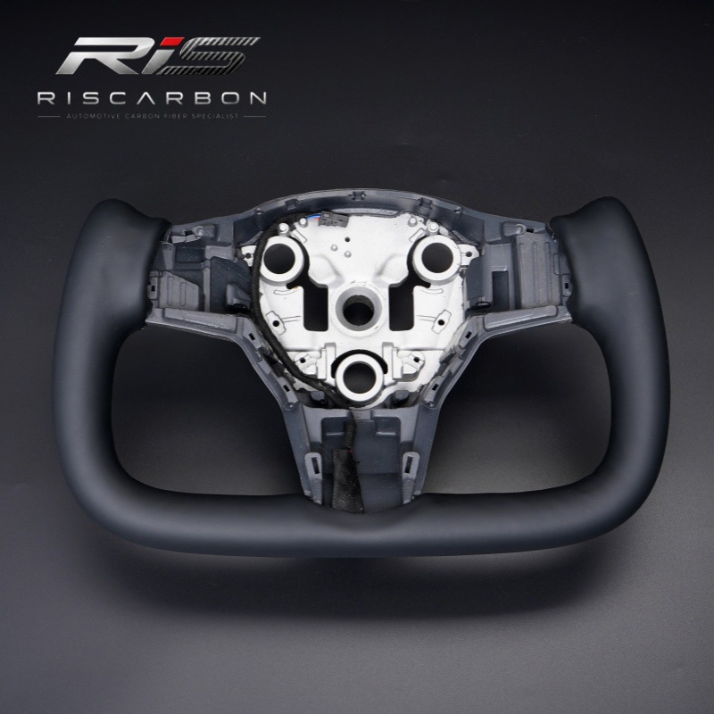 Suitable for Tesla Model 3 Model Y Black Tesla Half-Style Yoke Steering Wheel with Heating