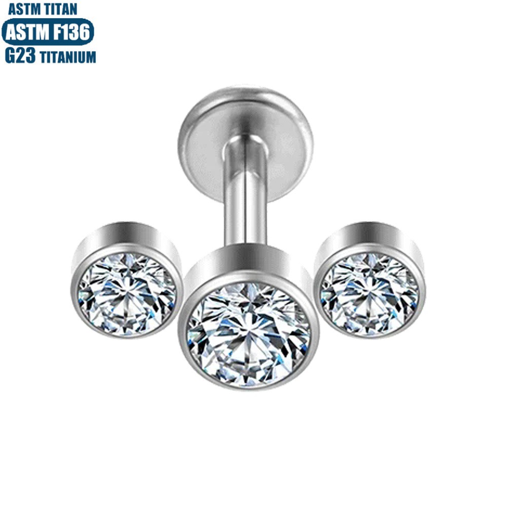 Labret piercing jewelry detail image