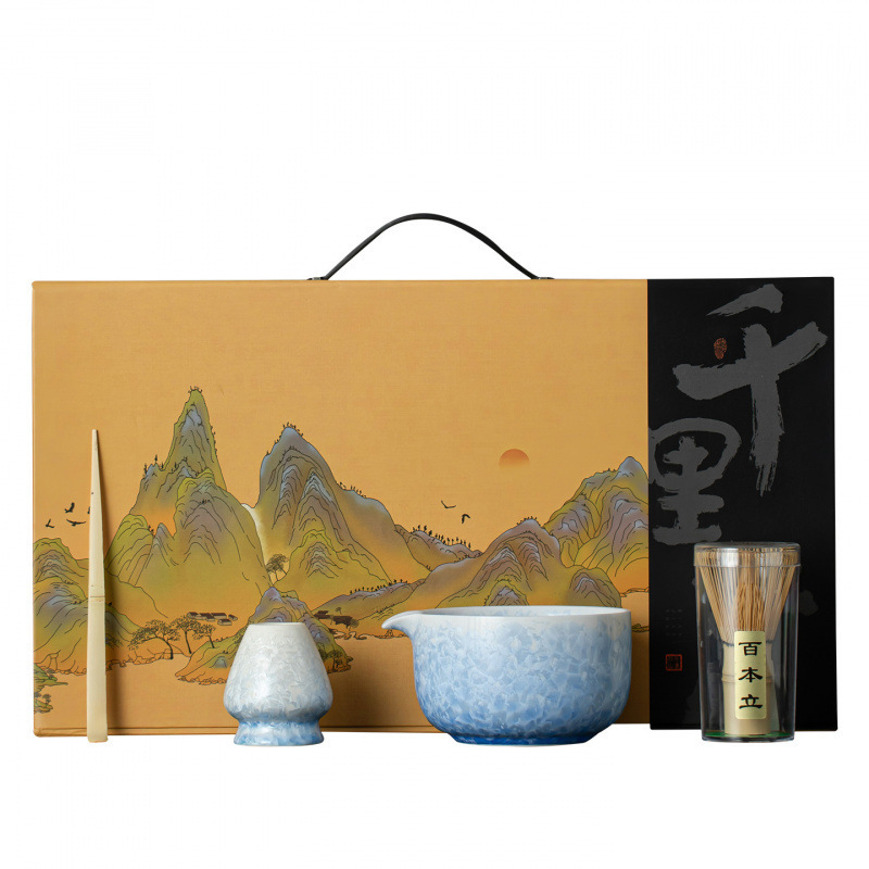 新中式结晶釉抹茶碗茶道套装点茶刷茶筅开片可养陶瓷跨境亚马逊|undefined
