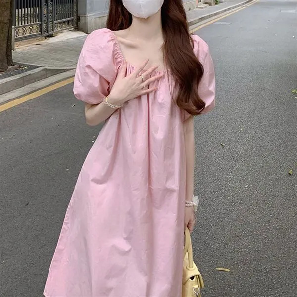 White shawl dress for women's summer 2023 new design, French style loose polo collar shirt skirt, mid length skirt