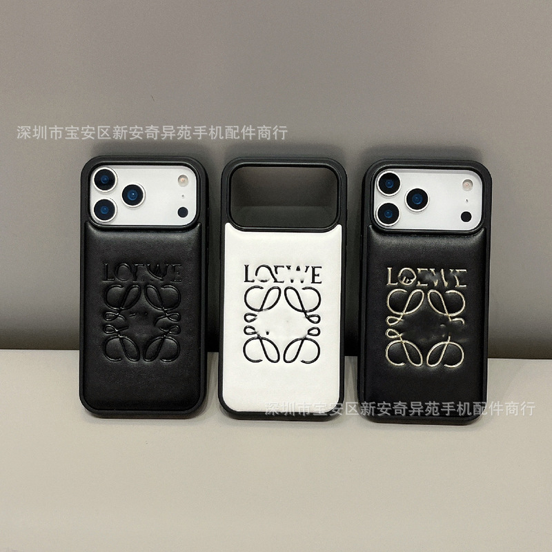 New Trendy Brand Leather Protective Case Suitable for iPhone 17 Promax High-End European and American Anti-Fall Apple 16 Mobile Phone