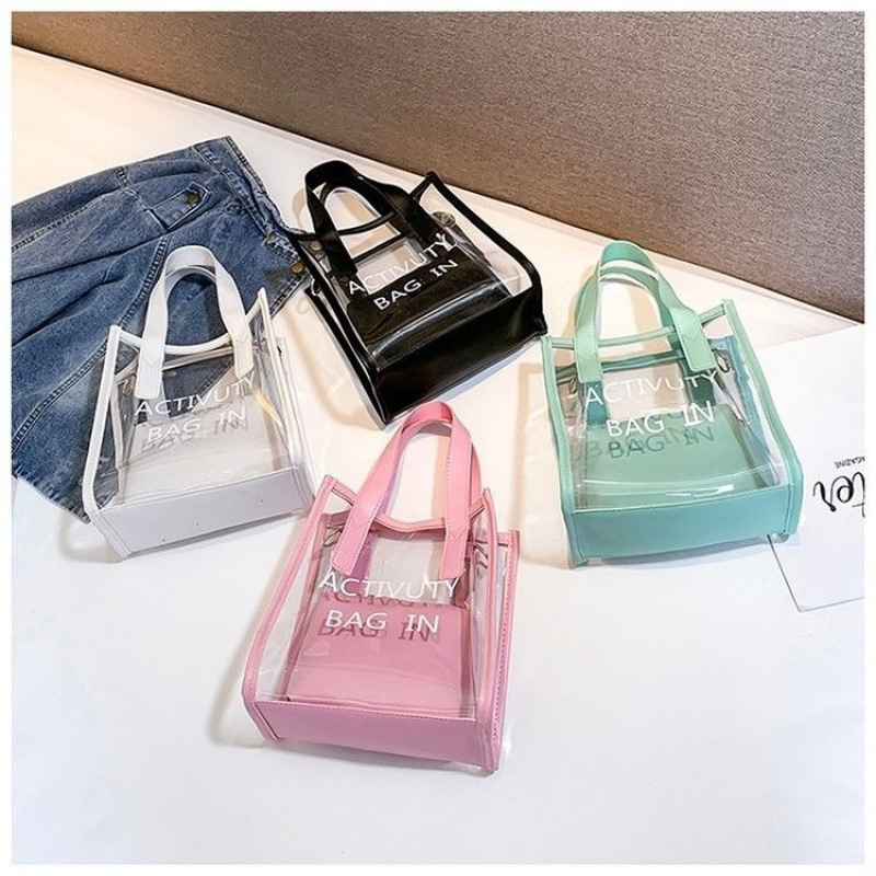 Transparent Small Bag for Women 2023 Spring New Fashion Satchel Shoulder Bag for Women Crossbody Mother-In-Law Bag Chain Jelly Bag