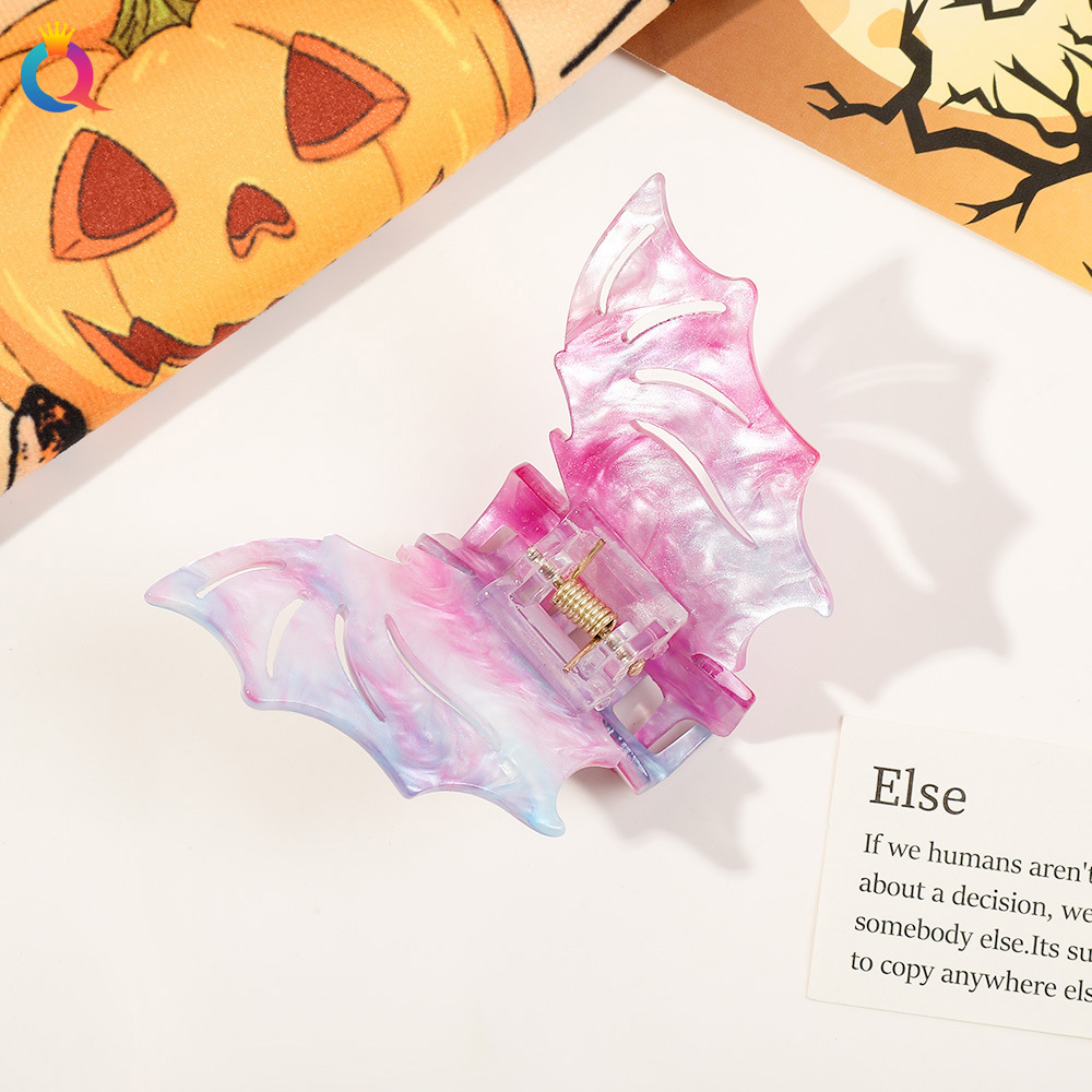 Oddly Reading Bat Hairpin Halloween Funny Grab Clip Temperament Glitter Hair Shark Clip Holiday Dress Hair Accessories Wholesale_voghion.com