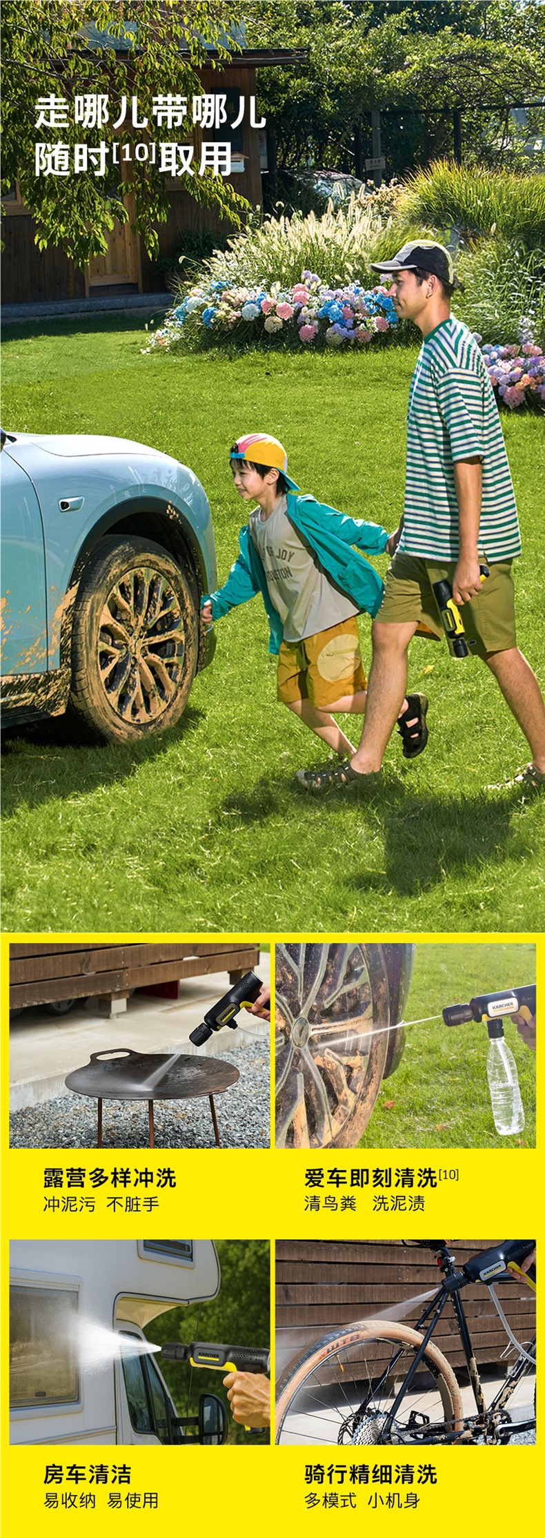 German Kach Portable Wireless Car Washing Machine 2025 New Powerful Supercharged Handheld Household Car Washing High-Pressure Water Gun