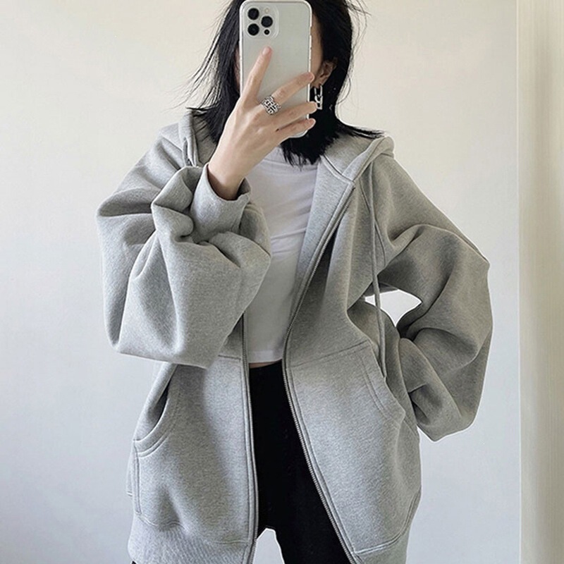 2026 new lightweight hooded zip-up jacket, unisex, loose-fitting casual gray sweatshirt, men's jacket for autumn 2026 new lightweight hooded zip-up jacket, unisex, loose-fitting casual gray sweatshirt, men's jacket for autumn