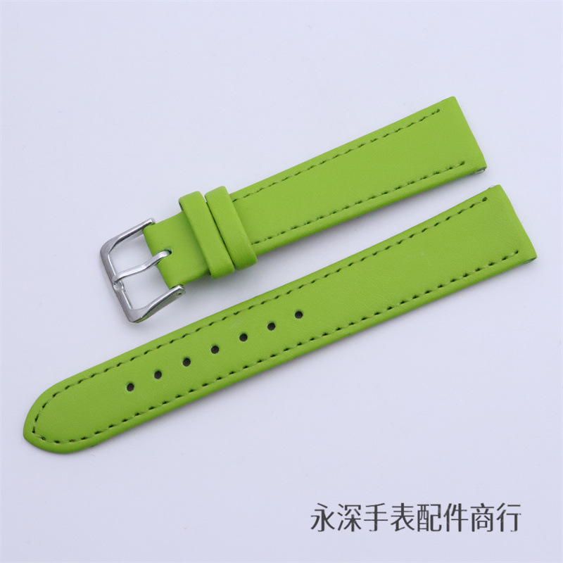 Accesorios de reloj para hombres y mujeres correa de cuero universal de siete colores correa de cuero PU correa de reloj de estudiantes correa de cuero correa de reloj