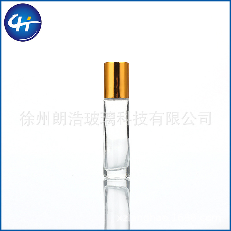 Cross-border 5/10ml Frosted Glass Wood Grain Cap Roll-on Bottle Essential Oil Perfume Roller Bottle Refillable Dispenser Bottle Can Be Packaged as Set