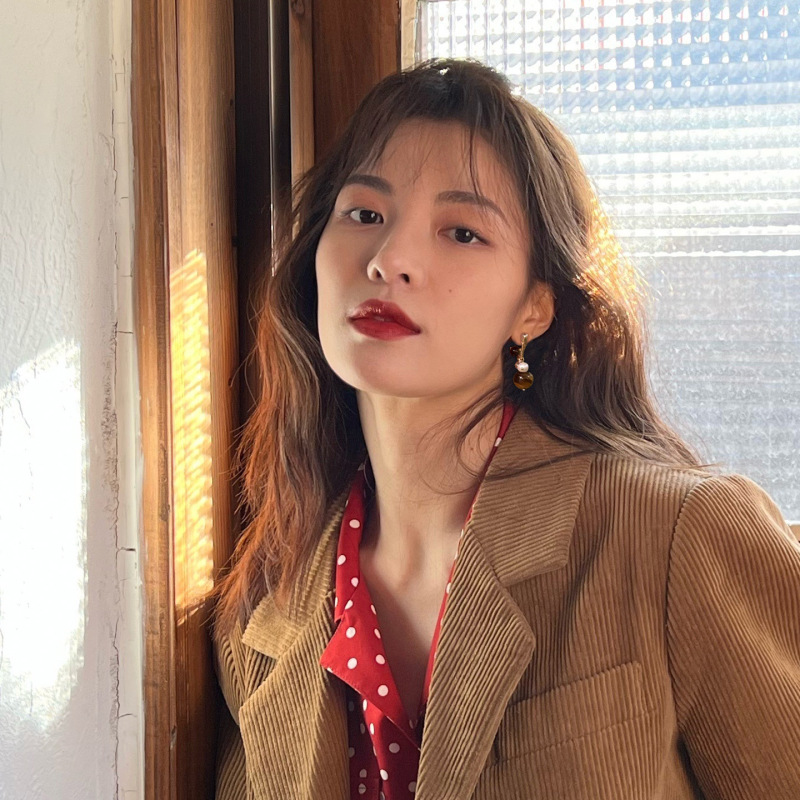 银针亚克力圆形吊坠耳环美拉德风复古耳钉小众轻奢高级感耳饰批发|undefined