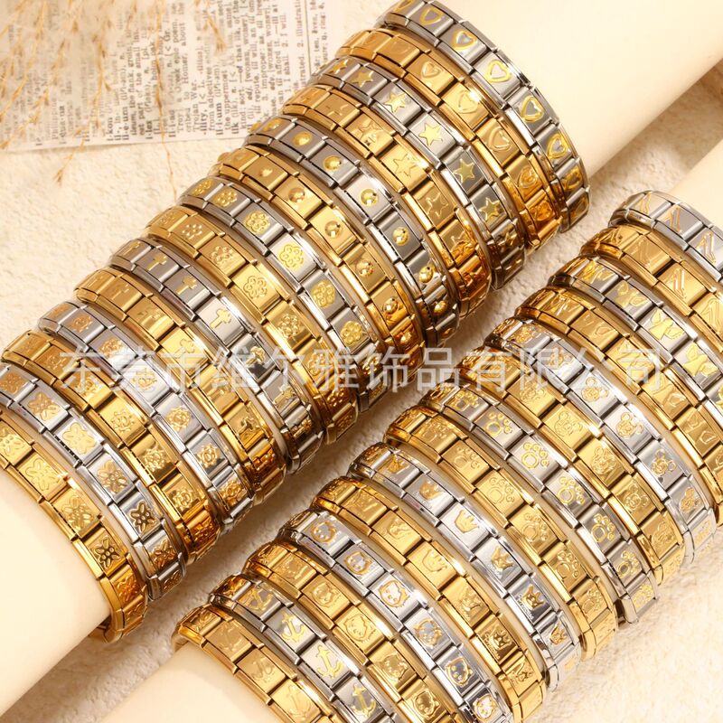 Mexico cross-border elastic mold bracelet elastic bracelet detachable DIY stainless steel bracelet hot style manufacturers
