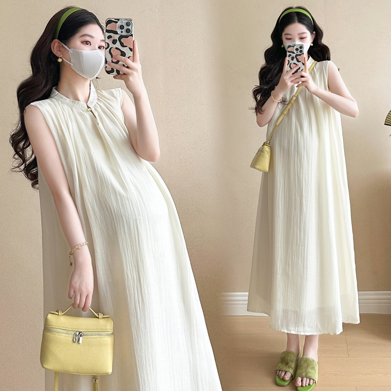 2026 Summer New Product, New Chinese-Style Improved Cheongsam, Elegant and Slimming, Vacation Style, Popular Online Maternity Dress 2026 Summer New Product, New Chinese-Style Improved Cheongsam, Elegant and Slimming, Vacation Style, Popular Online Maternity Dress