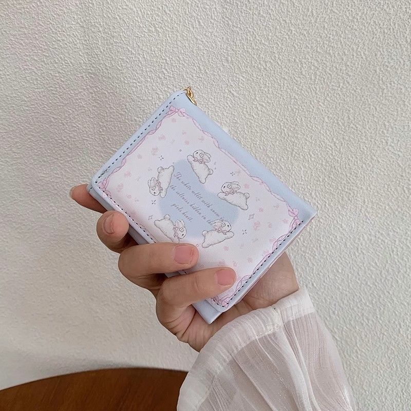 Wallet, short cartoon capacious thin shoulder bag, Korean style, internet celebrity
