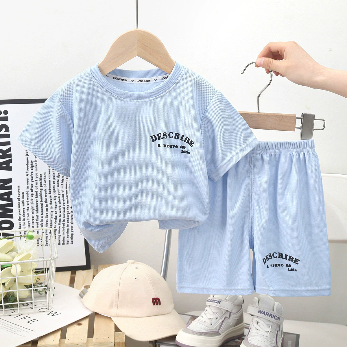 Children's Summer T-Shirt Set for Boys, Korean Style, Short Sleeve, Sizes 80–140 cm